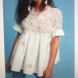 Sz 14 Amit Aggarwal Carousel Pleated Swing Blouse